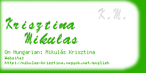 krisztina mikulas business card