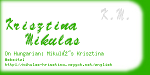 krisztina mikulas business card